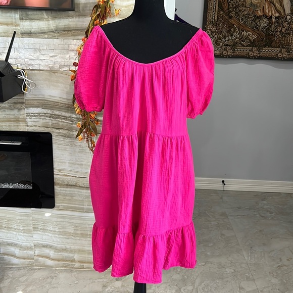 Universal‎ Thread pink ruffle dress size large - Picture 2 of 8